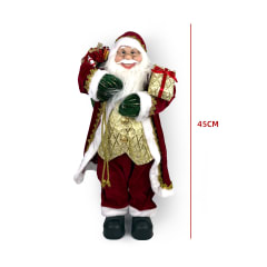 FIGURA DECORATIVA NAVIDEÑA VIEJO PASCUERO ROJO CLASICO 45 CM