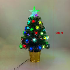 ARBOL NAVIDAD LUCES PELOTITAS MULTICOLOR CON ESTRELLA 60CM