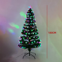 ARBOL NAVIDAD LUCES PELOTITAS MULTICOLOR CON ESTRELLA 180CM