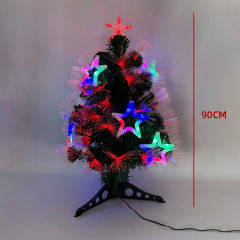 ARBOL DE NAVIDAD LUCES ESTRELLAS MULTICOLORES 90CM