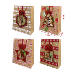 BOLSA DE REGALO NAVIDAD FELIZ NAVIDAD GRANDE 31X12X40CM