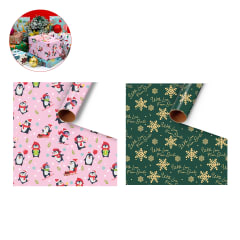 PAPEL DE REGALO NAVIDAD  PINGÜINOS 50X70CM