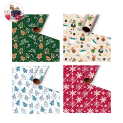 PAPEL DE REGALO NAVIDAD GALLETA DE JENGIBRE  VERDE 50X70CM