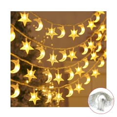 LUCES CALIDAS LUNAS ESTRELLAS 50 LUCES 3MTS