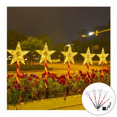 LAMPARA SOLAR DISEÑO DE ESTRELLA DE NAVIDAD 42CM