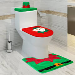 SET CUBRE WC NAVIDEÑO 3 PIEZAS - VENTA DE NAVIDAD