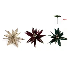 FLOR ARTIFICIAL NAVIDAD VELVET 30cm