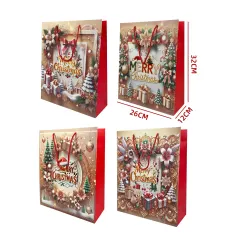BOLSA DE REGALO NAVIDAD MEDIANA MERRY CHRISTMAS 3D 26*32*12CM