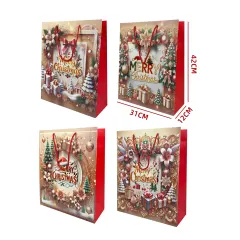 BOLSA DE REGALO NAVIDAD GRANDE  MERRY CHRISTMAS 3D 31x42x12CM