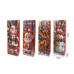 BOLSA DE REGALO NAVIDAD PARA BOTELLAS 12*35*9CM
