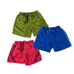 SHORT TRAJE DE BAÑO HOMBRE COLOR LISO CON FRANJA | 12 UNID