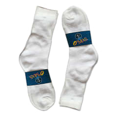 CALCETIENES DE HOMBRE CORTE MEDIO LISO BLANCO TOALLA | 12 UNID