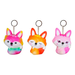 LLAVERO SQUISHY CON DISEÑO LOBO  | 12 UNID