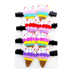 SET DE PINCHES PARA NIÑA DISEÑO CONOS DE HELADOS