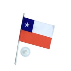 BANDERA CHILENA TELA CON CHUPON DE SOPORTE