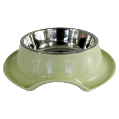 PLATO DE COMIDA PARA MASCOTA ACERO INOXIDABLE LISO 21.5X5CM | 12 UNID