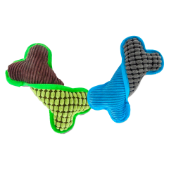 JUGUETE PARA MASCOTA PELUCHE HUESO 23X13CM | 12 UNID