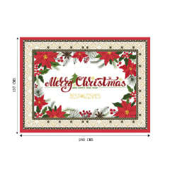 MANTEL NAVIDAD MERRY CHRISTMAS FLORES ROJAS POLIESTER 137X240CM