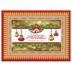 MANTEL NAVIDAD MERRY CHRISTMAS DORADO POLIESTER 137X180CM