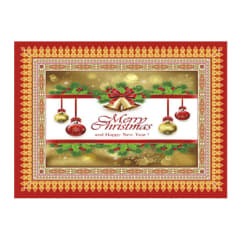 MANTEL NAVIDAD MERRY CHRISTMAS DORADO POLIESTER 137X200CM