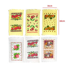 PAÑO DE COCINA CON ESTAMPADO Y FLECOS 36X60CM