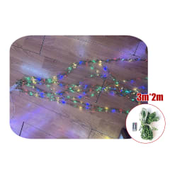 CORTINA DE HOJAS 200 LUCES COLORES USB Y CONTROL REMOTO 3X2M