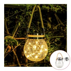 LAMPARA SOLAR FRASCO DE VIDRIO 13X16CM