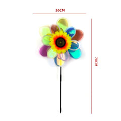 REMOLINO DE VIENTO FORMA FLOR IRISDICENTE CON GIRASOL FRONTAL 36X70CM