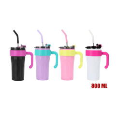 VASO TERMO CON BOMBILLA Y MANILLA 800ML