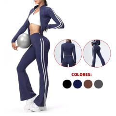 CONJUNTO 2 PCS DEPORTIVO CHAQUETA +PANTALON CON LINEAS COSTADO M-L-XL-2XL