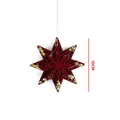 ADORNO ARBOL NAVIDAD ESTRELLA 8 PUNTAS BURDEO 10 CM