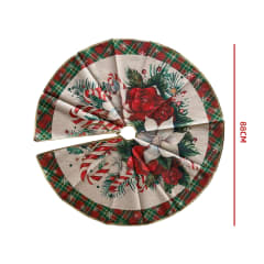 FALDON NAVIDAD FLORES Y BASTONES BICOLOR 88CM