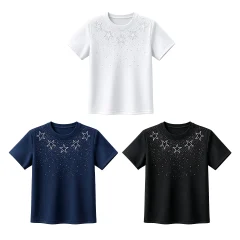 POLERA MUJER ESTRELLAS BRILLO M L XL 2XL