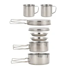 SET CAMPING ACERO 8 PIEZAS