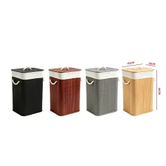 CANASTO BAMBU CON TAPA 40X30X60CM
