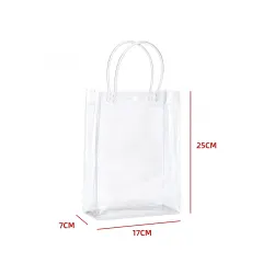 BOLSA PVC TRANSPARENTE C/ASA 17X25X7CM