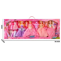 SET MUÑECAS PRINCESAS CON VESTIDOS Y ACCESORIOS