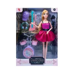 MUÑECA DE MODA 29 CM CON ACCESORIOS DE BELLEZA