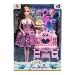 MUÑECA FASHION CON TOCADOR Y ACCESORIOS