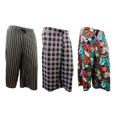 PANTALON DE MUJER CORTO CON DISEÑO SURTIDO | 12 UNID