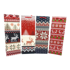 BOLSA DE REGALO NAVIDAD FONDO COLORIDO RENO 12.5X8.5X36CM | 12 UNID