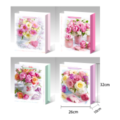 BOLSA DE REGALO DISEÑO INFANTIL FLORES 26x32x10 CMS
