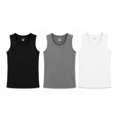 CAMISETA DE HOMBRE ALGODÓN LISO SIN MANGAS |12UNID