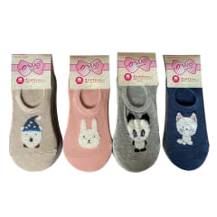 CALCETÍN DE NIÑA INVISIBLE DISEÑO ANIMALES TALLA 14-16 |12 UNI.