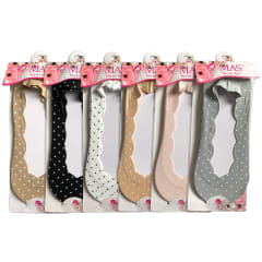 CALCETINES DE MUJER INVISIBLE CON LUNARES | 12 UNID
