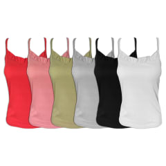 CAMISETA PABILO DE MUJER CON CUELLO DE ENCAJE | 12 UNID