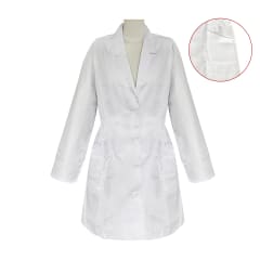 DELANTAL BLANCO MUJER ACINTURADO S-M-L-XL-2XL-3XL