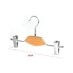 COLGADOR CENTRO MADERA CON PINZAS METALICAS 30cm