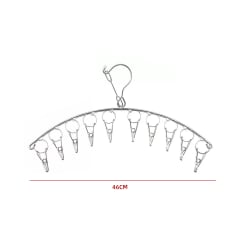 COLGADOR ROPA  CURVO CON PINZAS METALICAS 46cm