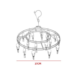 COLGADOR ROPA CIRCULAR CON PINZAS METALICAS 37cm